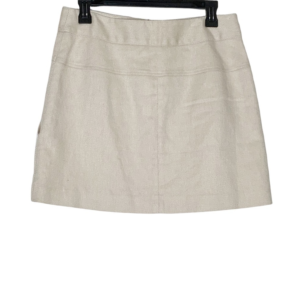𝅺ANN Taylor wheat colored mini skirt. Linen blend Size 6 - Picture 4 of 6